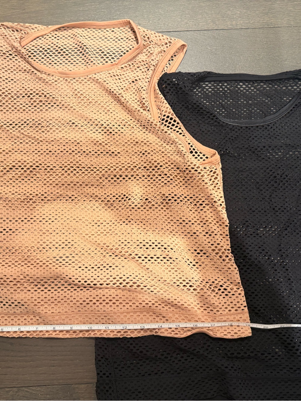 lululemon athletica Peach and Black Mesh Tank Top